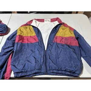 VTG 80s McGregor Windbreaker Jacket &pants Colorblock‎ Red Blue Gold Retro Small